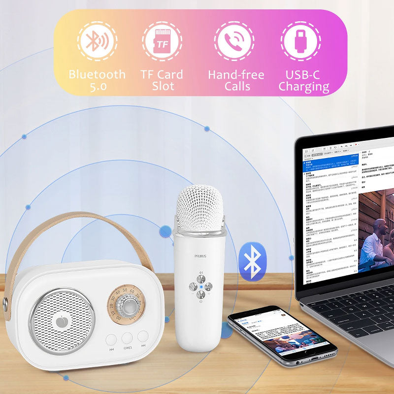 Mini Karaoke Machine Bärbar Bluetooth-högtalare