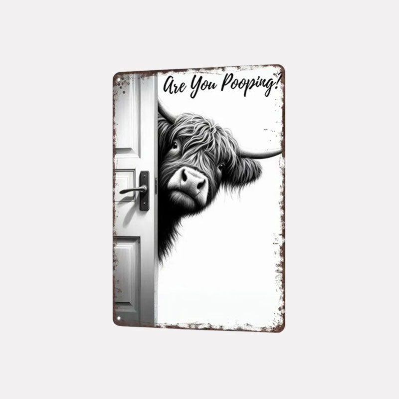 đ Den frĂ€cka besökaren: Vintage Highland Cow-skyl