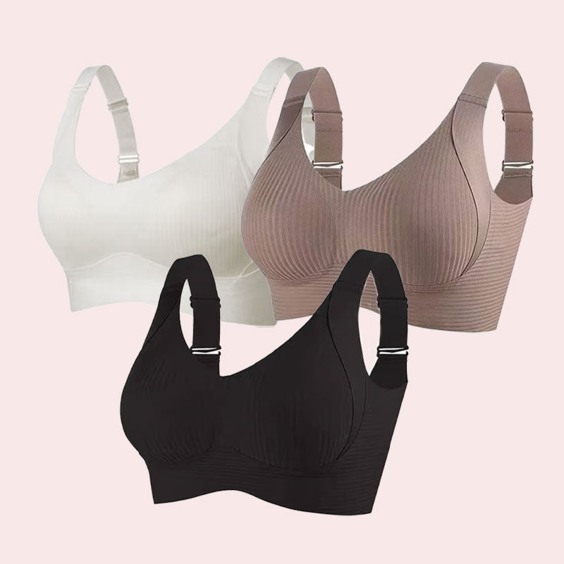 🔥Spring Hot Sale 49% OFF- Ribbad Push Up Justerbar Trådlös BH för kvinnor