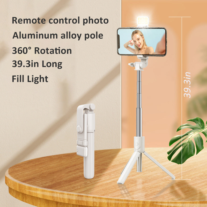 Selfie-pinne stativ med fyllnadsljus