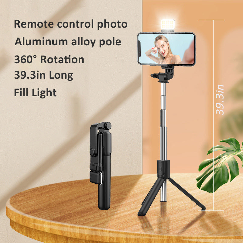 Selfie-pinne stativ med fyllnadsljus