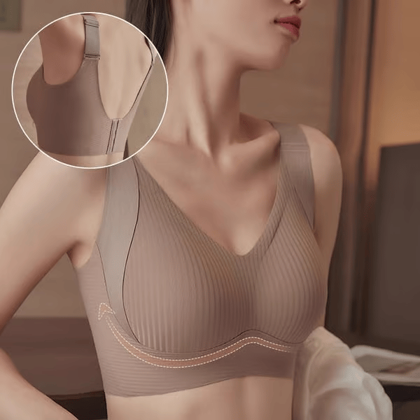 🔥Spring Hot Sale 49% OFF- Ribbad Push Up Justerbar Trådlös BH för kvinnor