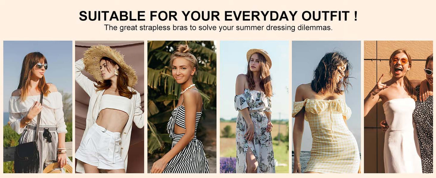 🔥Sista dagen ❤️Sömlös framknäppning axelbandslös bandeau-bh