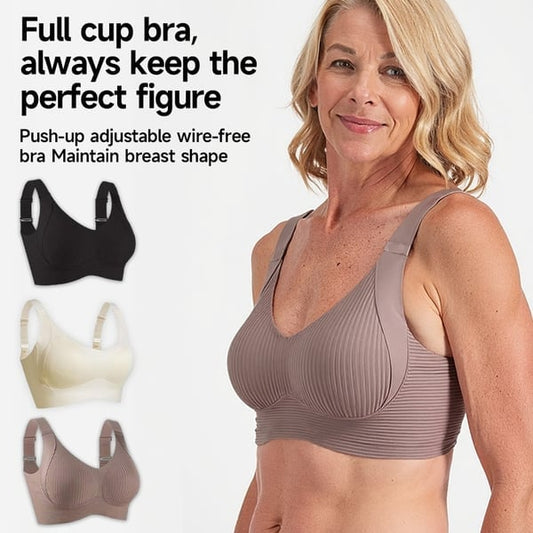 🔥Spring Hot Sale 49% OFF- Ribbad Push Up Justerbar Trådlös BH för kvinnor