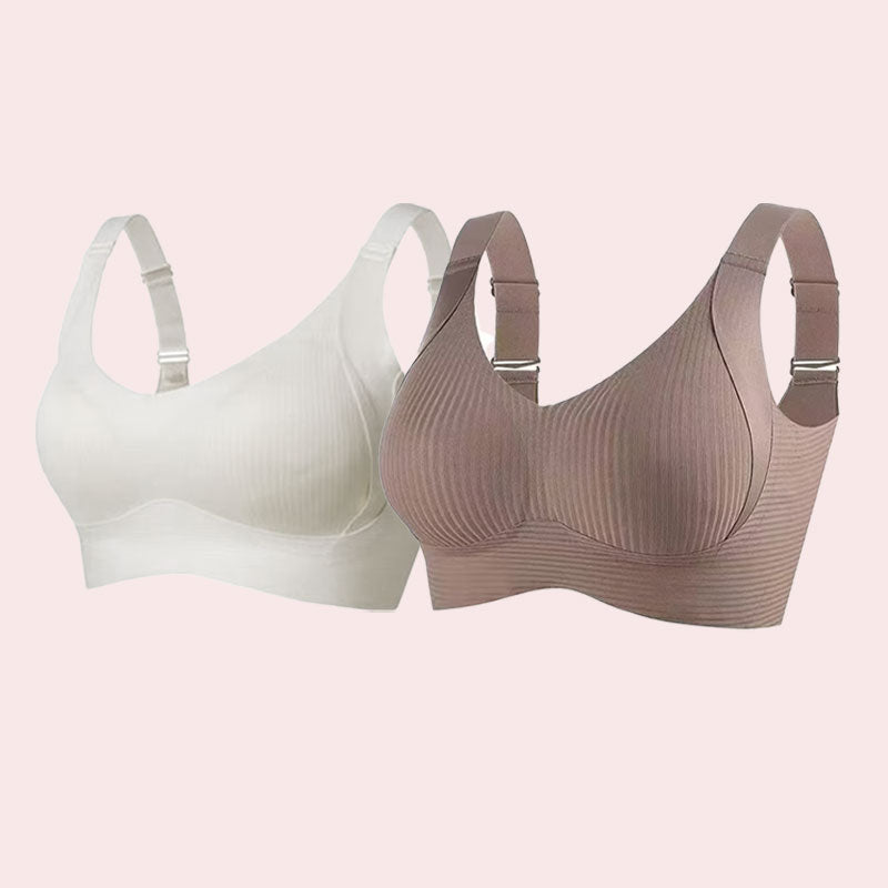 🔥Spring Hot Sale 49% OFF- Ribbad Push Up Justerbar Trådlös BH för kvinnor