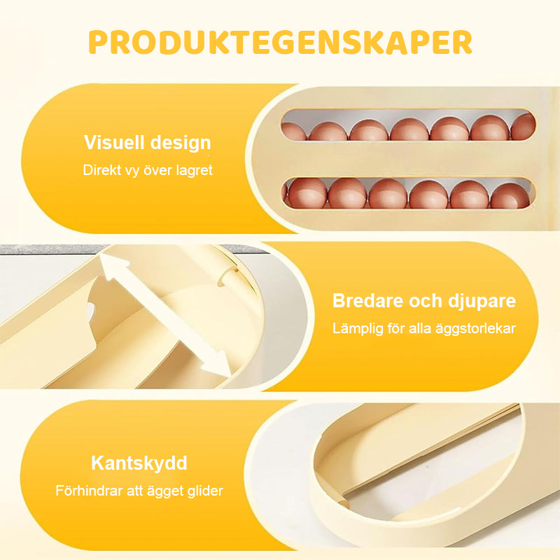 Smidig Rullande Äggförvaring | Maximera Platsen i Kylskåpet ✨