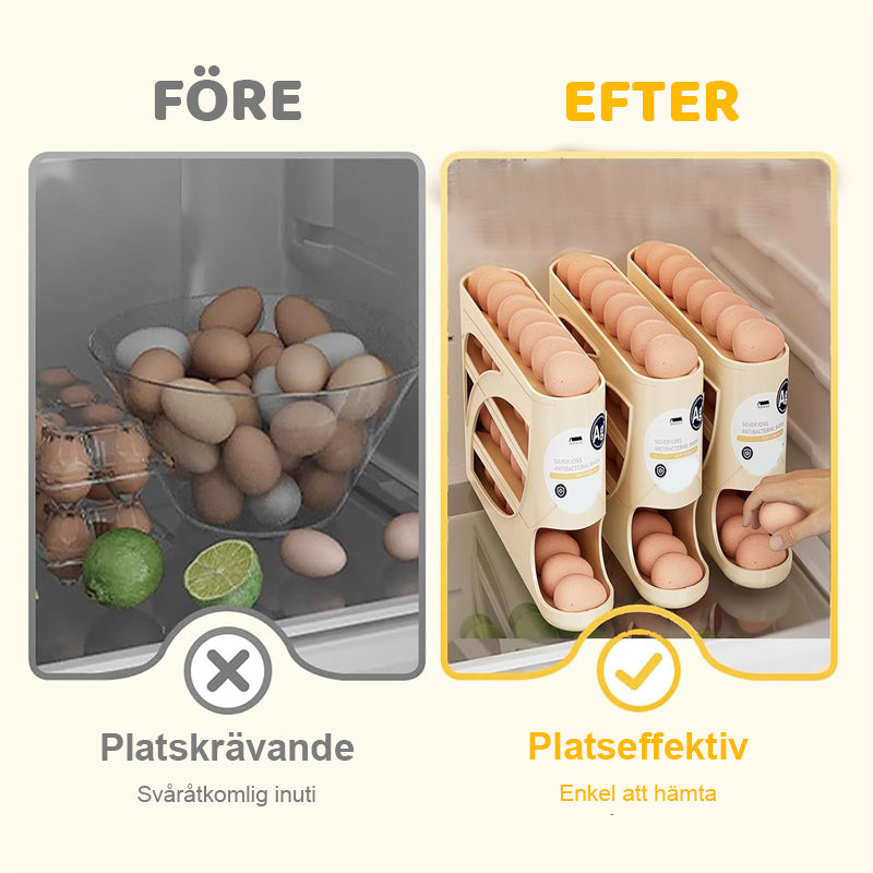 Smidig Rullande Äggförvaring | Maximera Platsen i Kylskåpet ✨