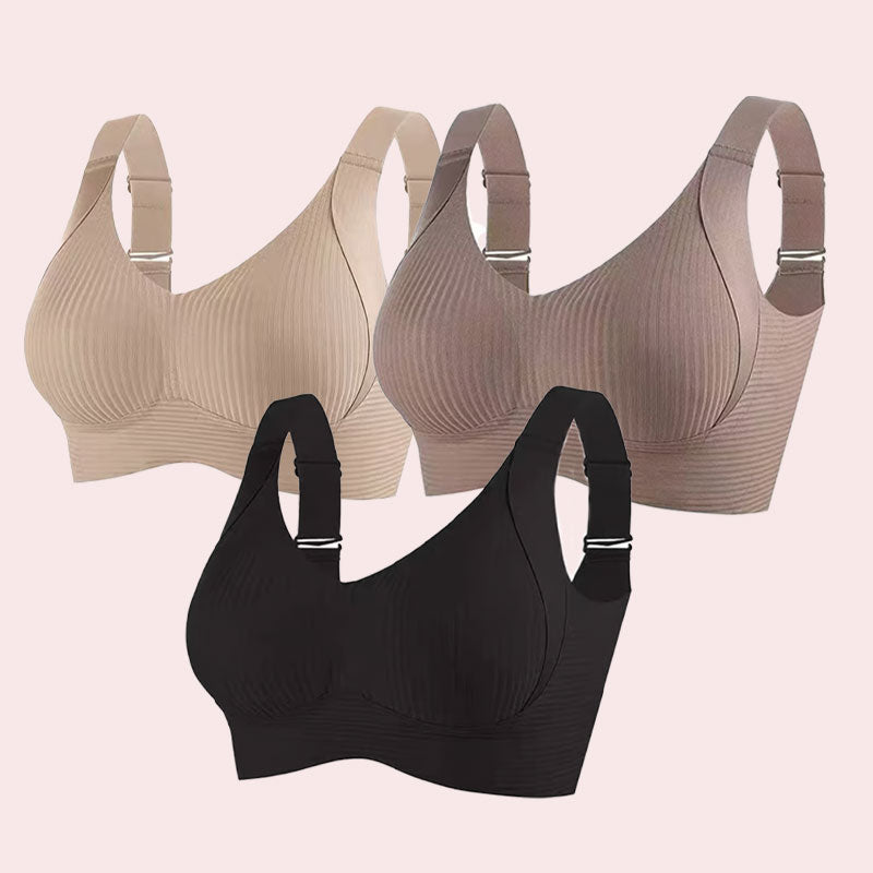 🔥Spring Hot Sale 49% OFF- Ribbad Push Up Justerbar Trådlös BH för kvinnor