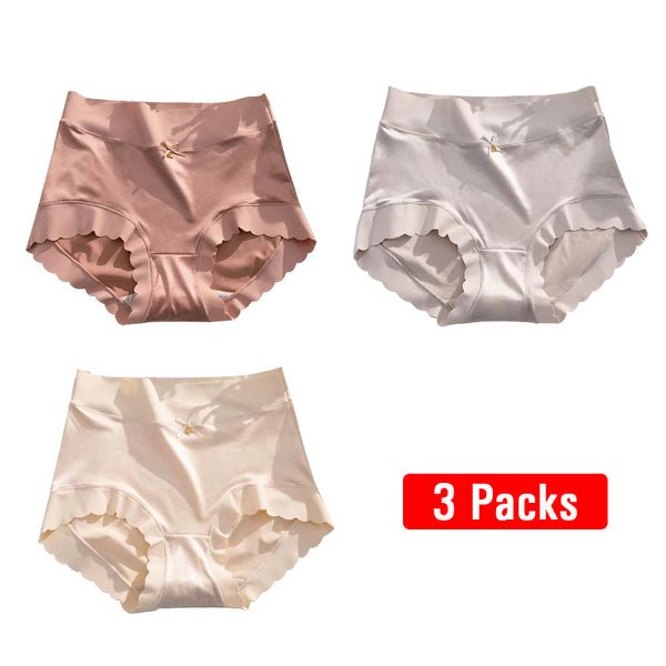 ( 🎁  2024 Nytt År Hot Sale  70% rabatt🎁)Pay1 Få 2(3paket) Premium Satin Antibakteriell Ice Silk Fuktabsorberande trosor