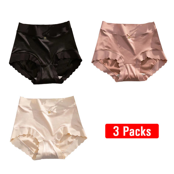 ( 🎁  2024 Nytt År Hot Sale  70% rabatt🎁)Pay1 Få 2(3paket) Premium Satin Antibakteriell Ice Silk Fuktabsorberande trosor