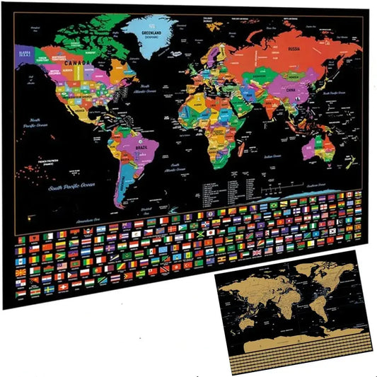 🌍Världskarta Med Skrapskal