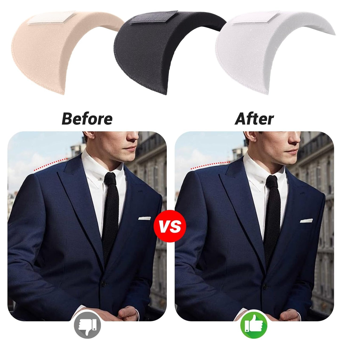 2 par infällda axelvadda