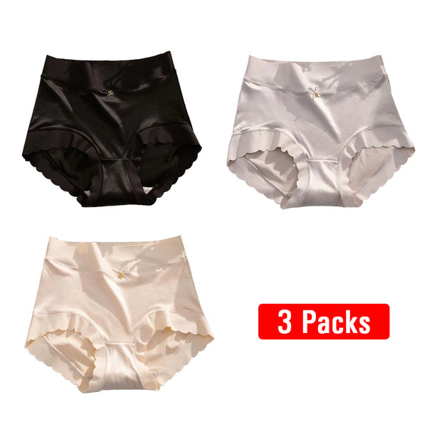 ( 🎁  2024 Nytt År Hot Sale  70% rabatt🎁)Pay1 Få 2(3paket) Premium Satin Antibakteriell Ice Silk Fuktabsorberande trosor