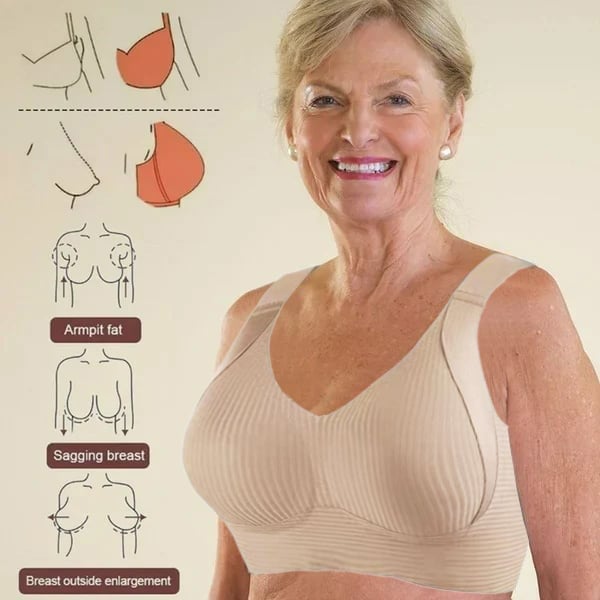🔥Spring Hot Sale 49% OFF- Ribbad Push Up Justerbar Trådlös BH för kvinnor
